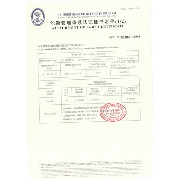 能源管理體系認證證書附件(1/2)